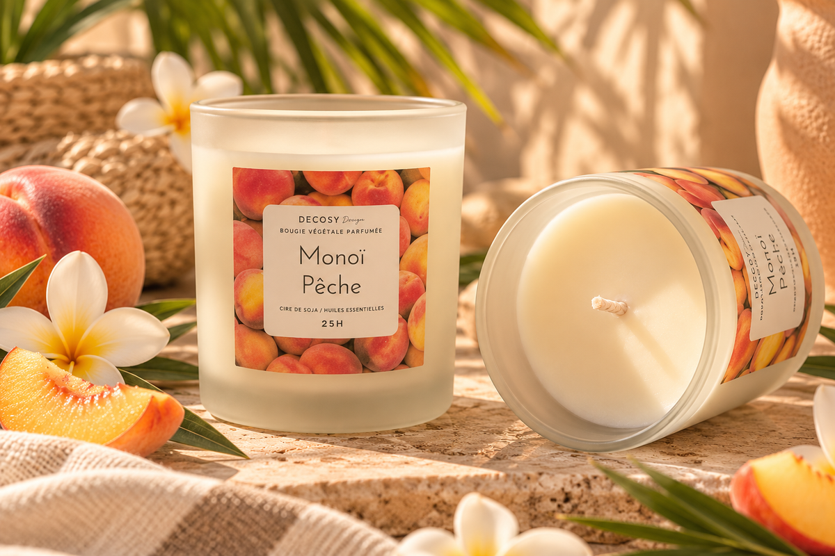 Bougie " Monoï pêche "